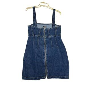 BDG Urban Outfitters Denim Mini Dress With Front Zip Closure Adj Straps Mini
